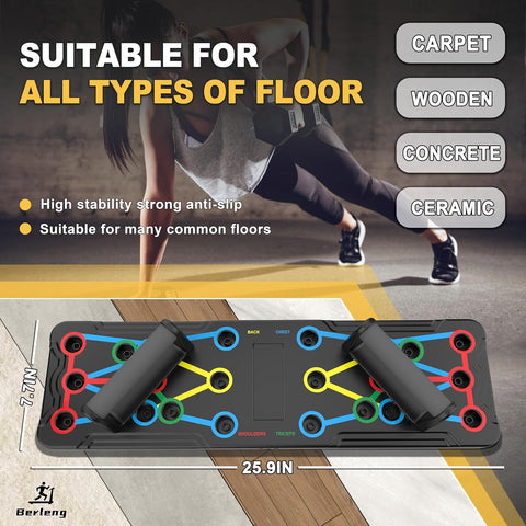 IUT Solid Push Up Board 15 in 1 Home Workout Equipment Multi-Functional Pushup Stands System Fitness Floor Chest Muscle Exercise Professional Equipment Burn Fat