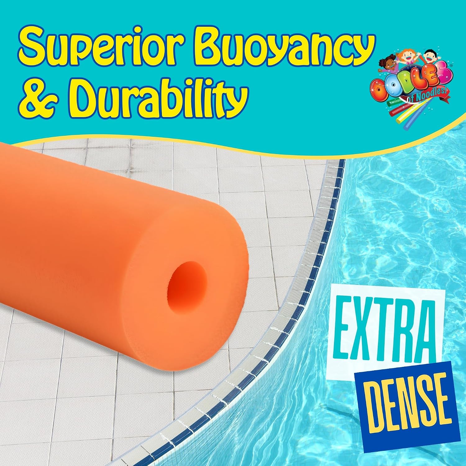 Oodles of Noodles Deluxe Pool Noodles Foam - Pack of 6 - Extra Dense