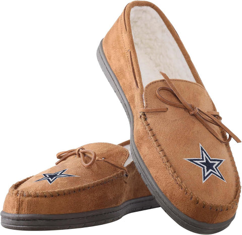 FOCO Mens NFL Team Logo Moccasin Slippers