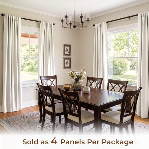 INOVADAY 4 Panels Set Cream Blackout Curtains 84 Inches Long Living Room