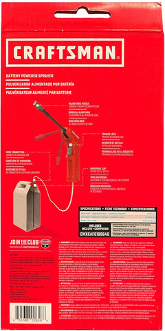 CRAFTSMAN Battery Powered Sprayer Wand (CMXCAFG190640) Easily Attaches to Most Ready to Use Chemical Bottles for Gardening, Lawn and Disinfecting