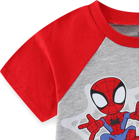 Marvel Spidey and His Amazing Friends Boys Short Sleeve T-Shirt and French Terry Shorts Set for Toddlers