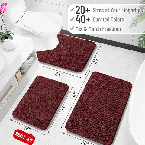 OLANLY Bathroom Rugs 34x21, Extra Soft Absorbent Chenille Bath Rugs