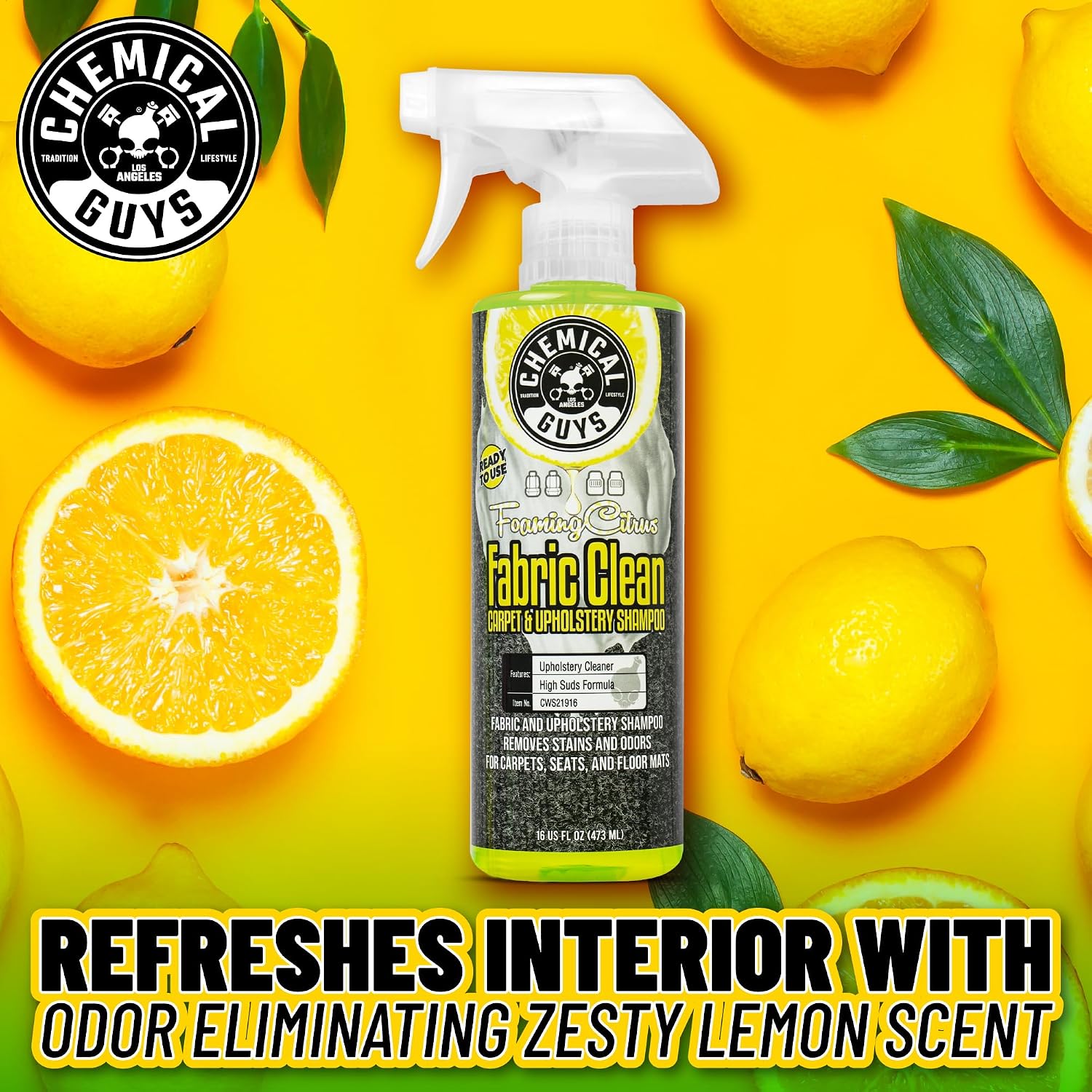 Chemical Guys, Citrus Fabric & Carpet Cleaner, Ready-to-Use Spray, 16 oz