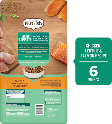 Nutrish Indoor Complete Dry Cat Food, 6 lb. Bag (Rachael Ray)