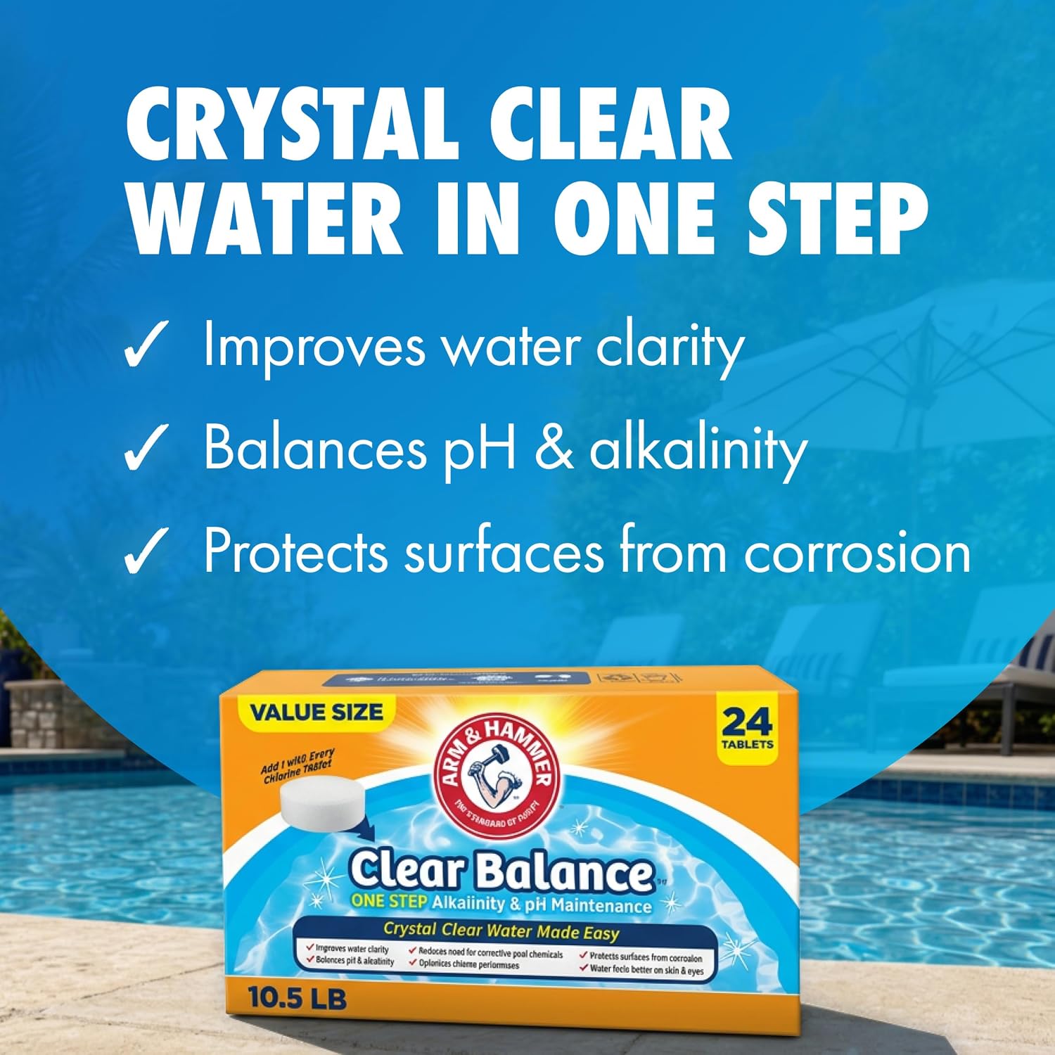 ARM & Hammer Clear Balance pH Maintenance Tablets, 24 Count