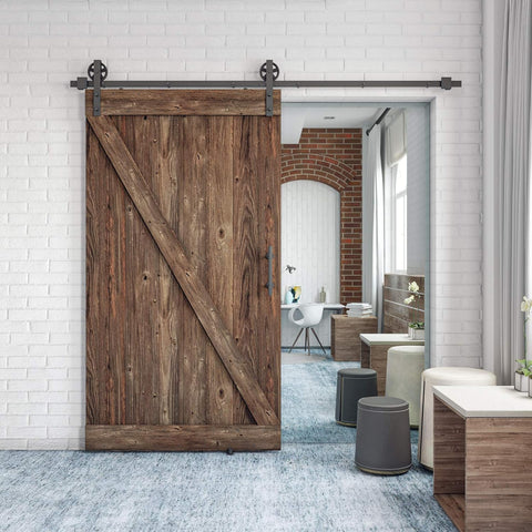 SMARTSTANDARD 8FT Heavy Duty Sliding Barn Door Hardware Kit