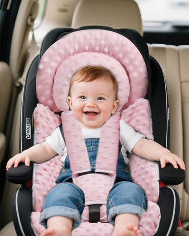 BOMOLOUR Infant Car Seat Insert for Baby Head Body Support, Pink