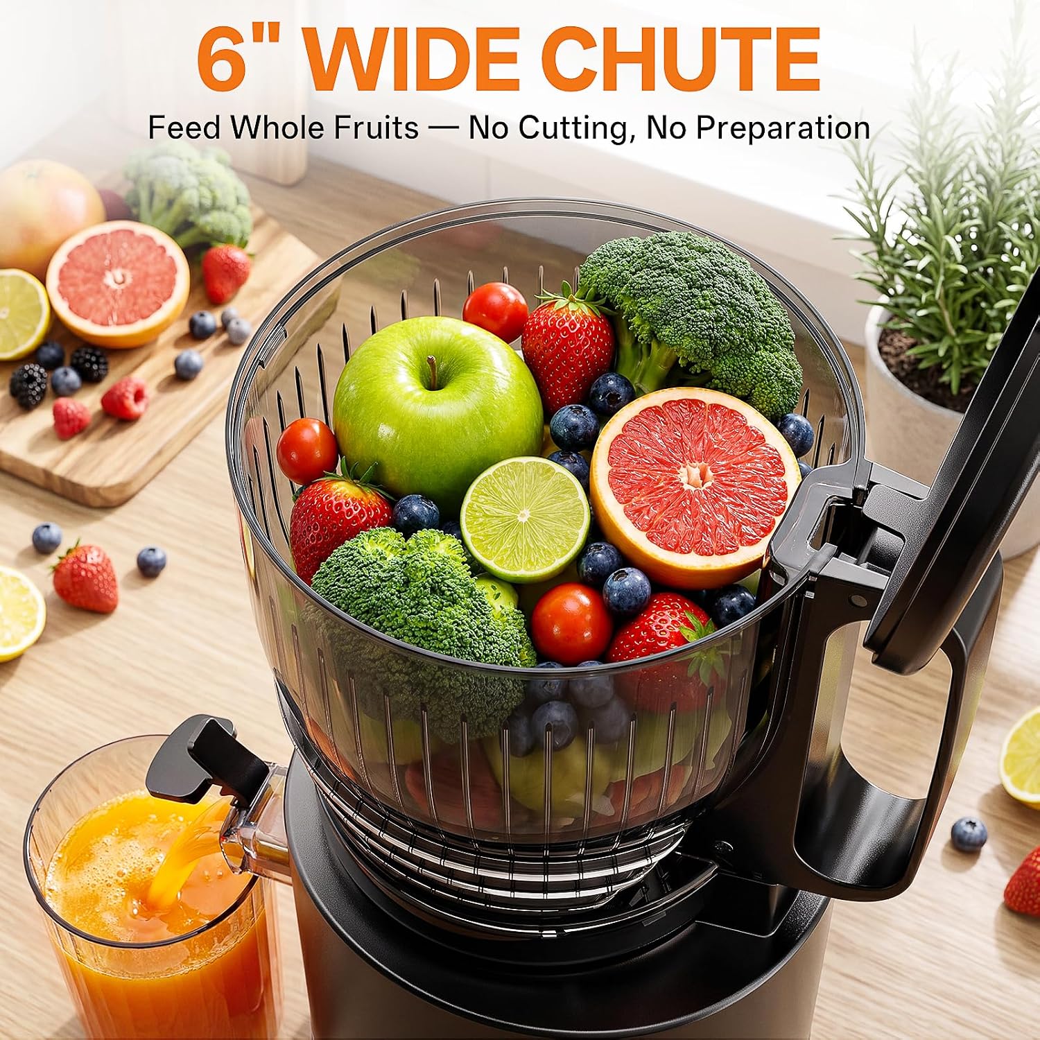 Godspeeds 6-inch Chute Cold Press Juicer Machine