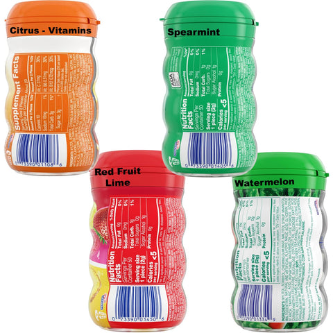 Mentos Gum Sugar Free | Xylitol Gum | 4 Mentos Bottles Variety - 50 Pieces each | Minty and Fruity Flavor Options | Ships in an Aromatik™ damage proof box (4 Pack, Variety Pack)