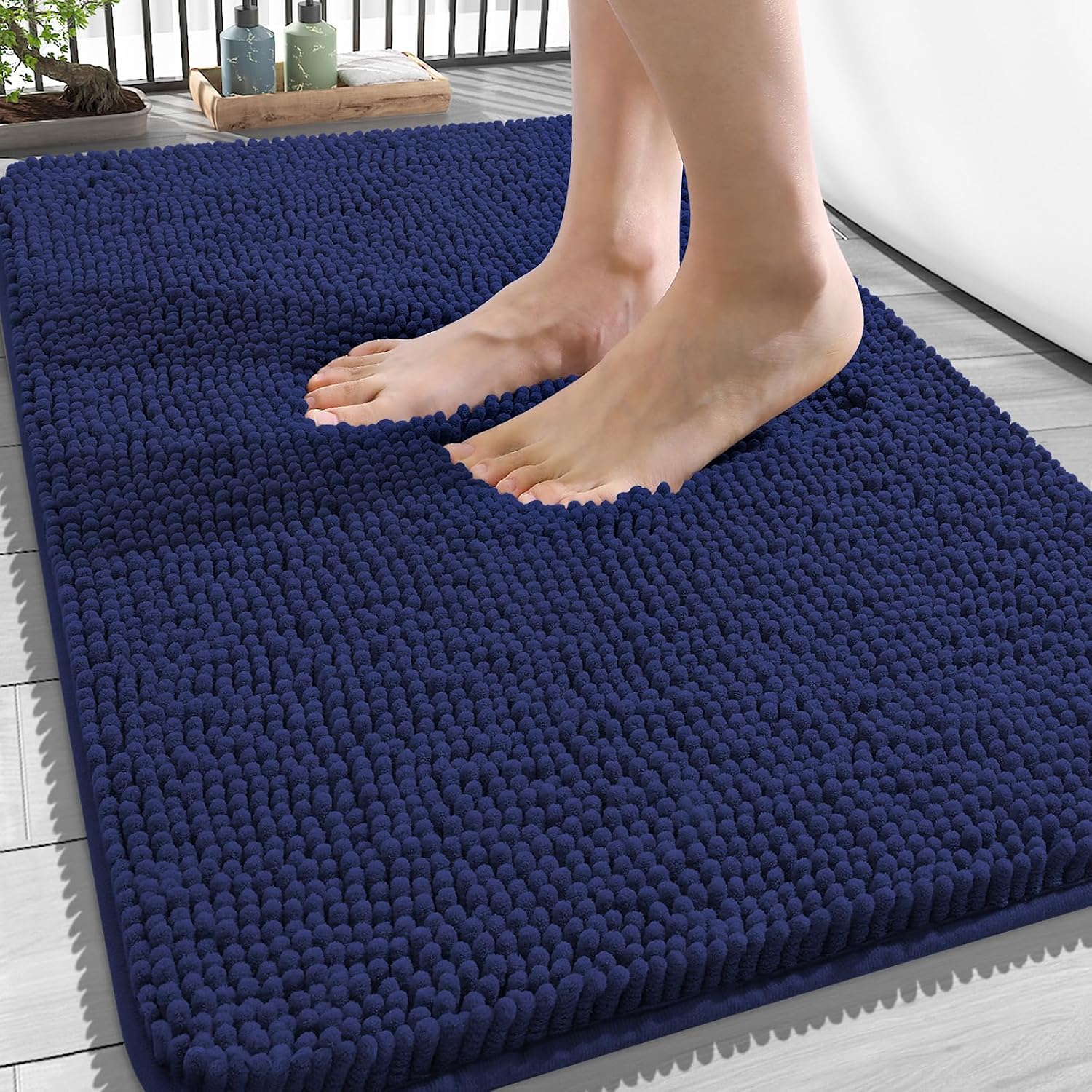 OLANLY Bathroom Rugs 34x21, Extra Soft Absorbent Chenille Bath Rugs