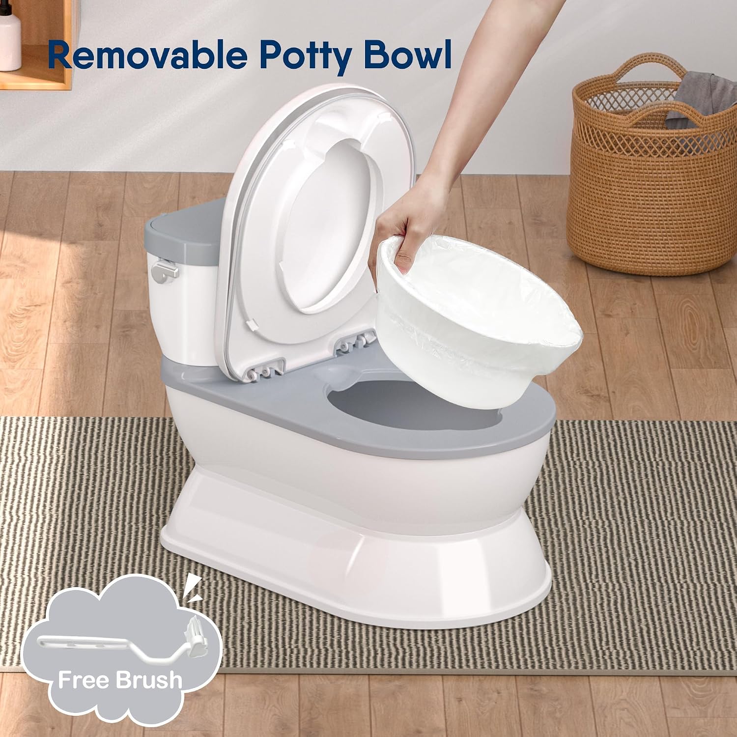 CheerTry Toddler Potty Training Toilet, Larger Potty Chair, Detachable Seat