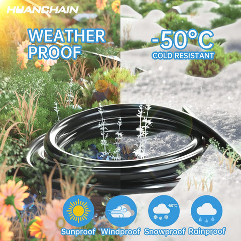 HUANCHAIN Indoor Outdoor Black Extension Cord 15 FT Waterproof 16/3 Gauge