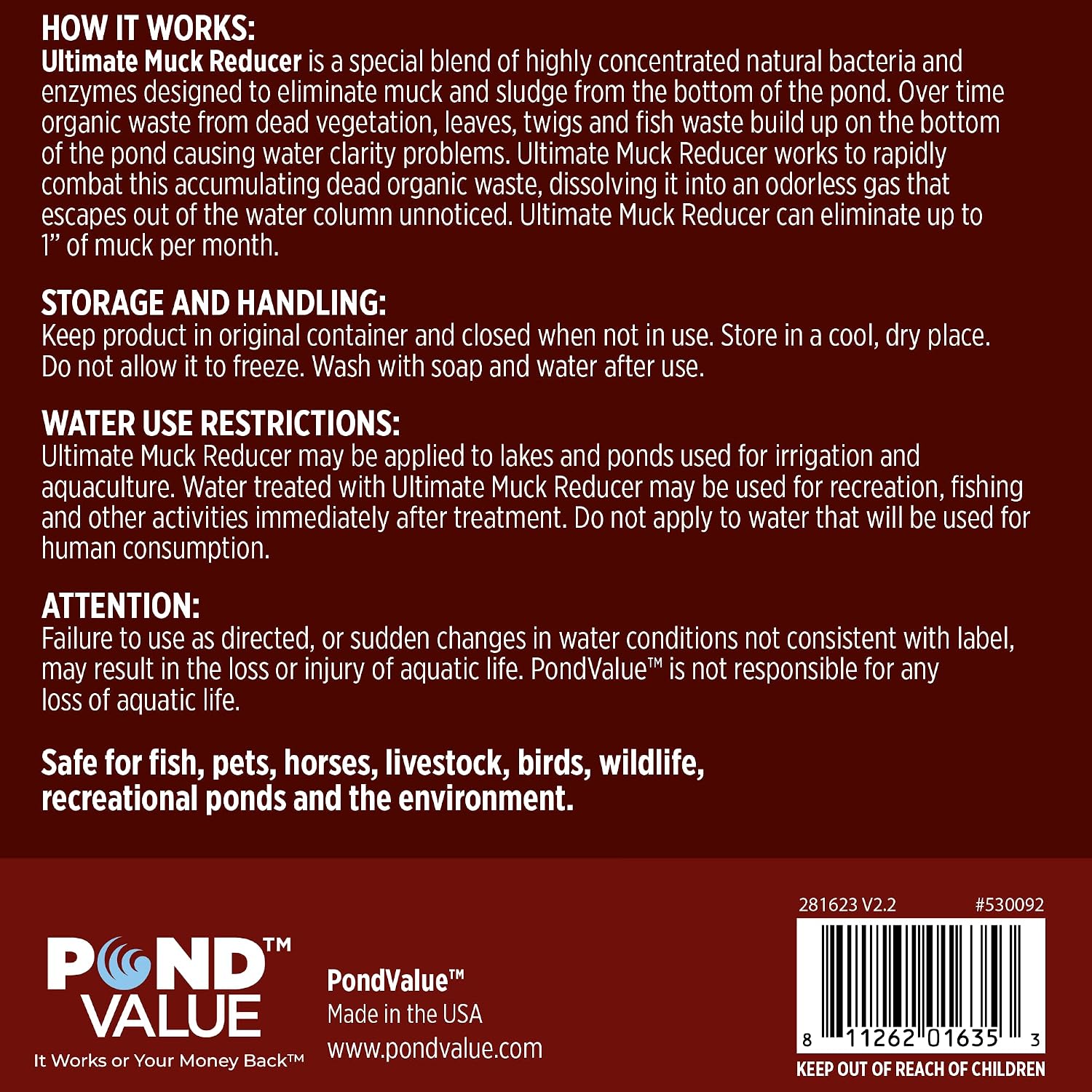 PondValue Ultimate Muck Reducer, Natural Pond & Lake Treatment, 48 Tablets