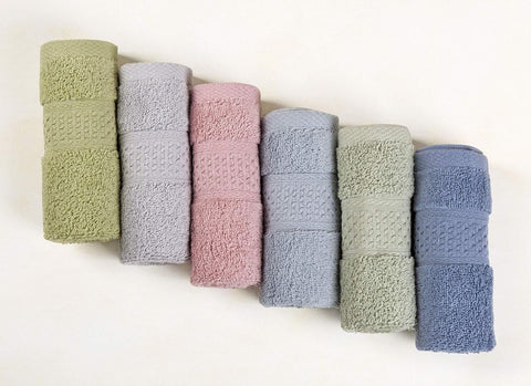 Cleanbear Pure Cotton Wash Cloths Face Cloths, 6 Colors, 13 x 13 Inches