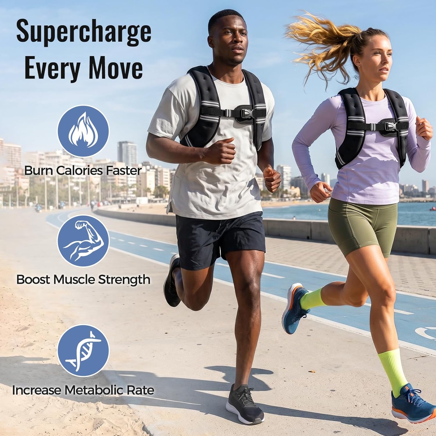 Zeerun Weighted Vest, 6/8/10/12/15/18/20/24/30LB for Men Women