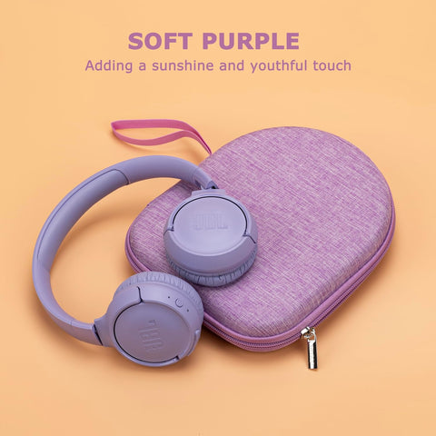 Ginsco Case Compatible with JBL Tune 510BT/520BT/500BT/Junior 320, with Sony WH-CH520/510, Ultra-Slim Hard Shell Headphone Case for On Ear Headphones (Purple)