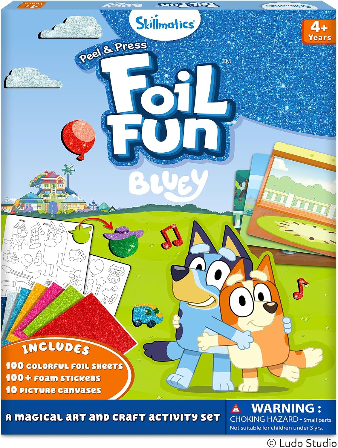 Skillmatics Foil Fun Bluey, DIY Foil Art & Craft Activity, Gift for Kids