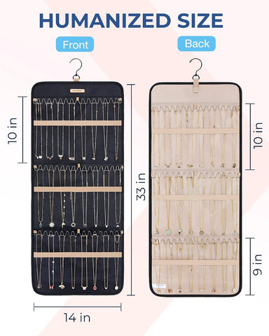 BAGSMART Hanging Necklaces Organizer Jewelry Holder, 1 piece, Large Black