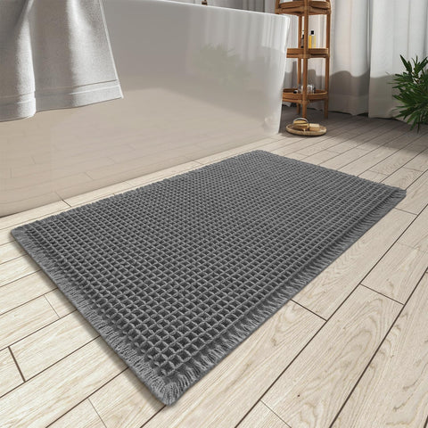 Upgraded Waffle Bath Mat Runner Absorbent Non Slip Bathroom Mat, 2' x 5'