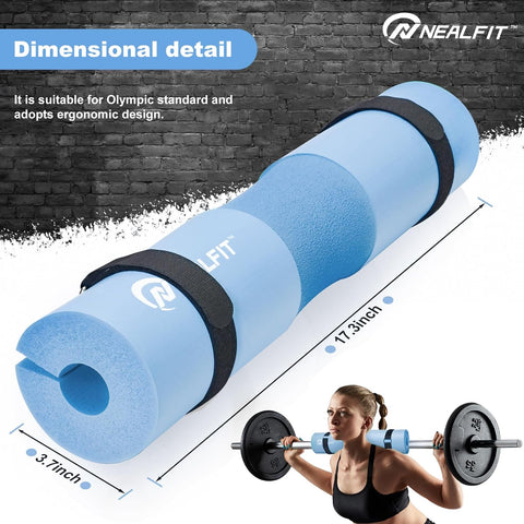 NEALFIT Barbell Pad Squat Pad for Squats—Squat Bar Pad—Great for Weightlifting,Lunges and Hip Thrusts—Foam Sponge Pad—Fit Standard and Olympic Bars Perfectly