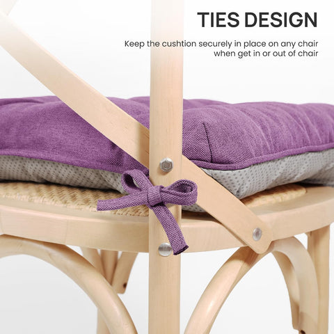 Love's cabin Memory Foam Chair Cushions Set of 4, 19 Inch, Light Purple