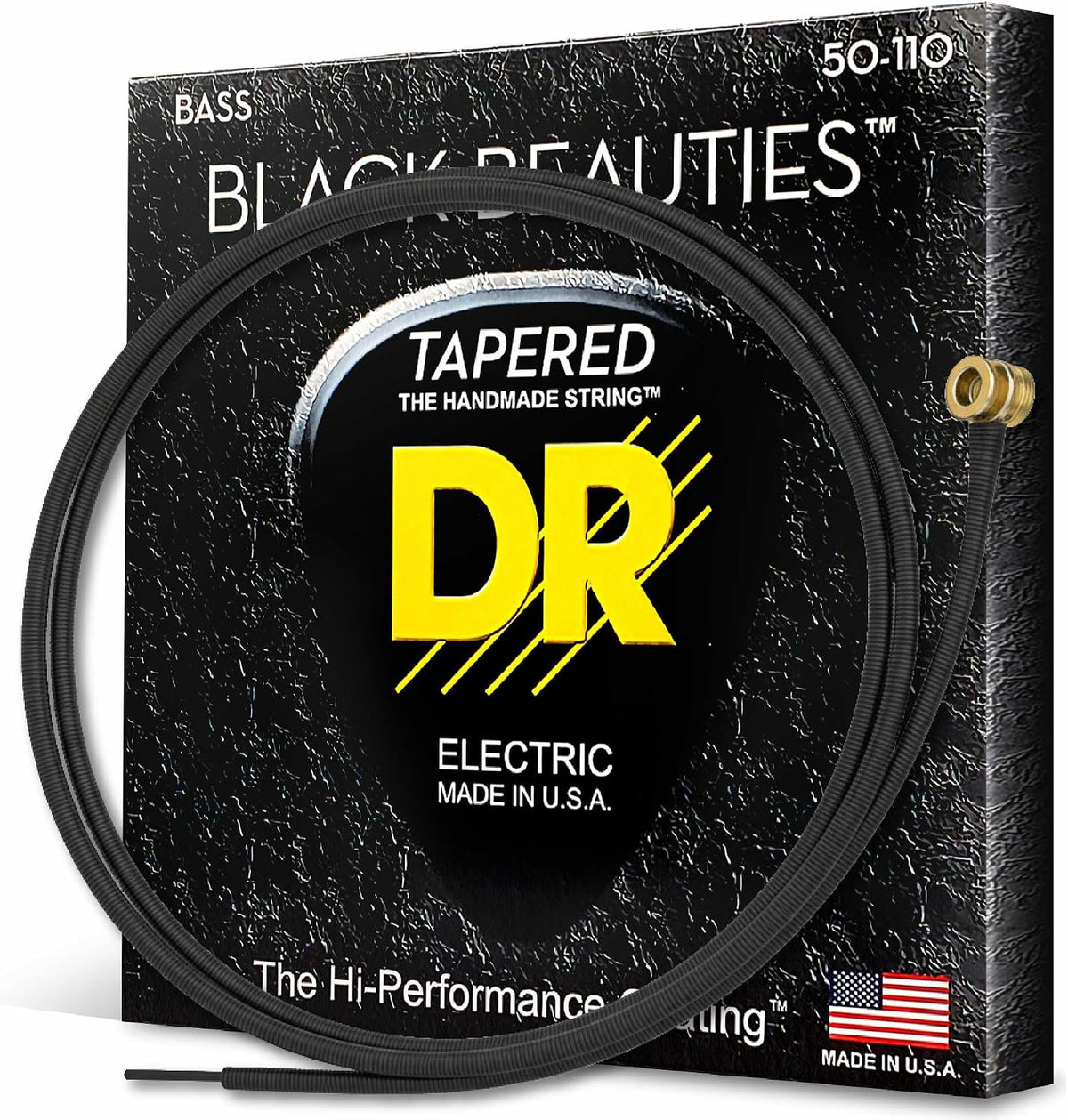 DR Strings BLACK BEAUTIES™ - Black Colored Bass Strings: Heavy 50-110 Tapered