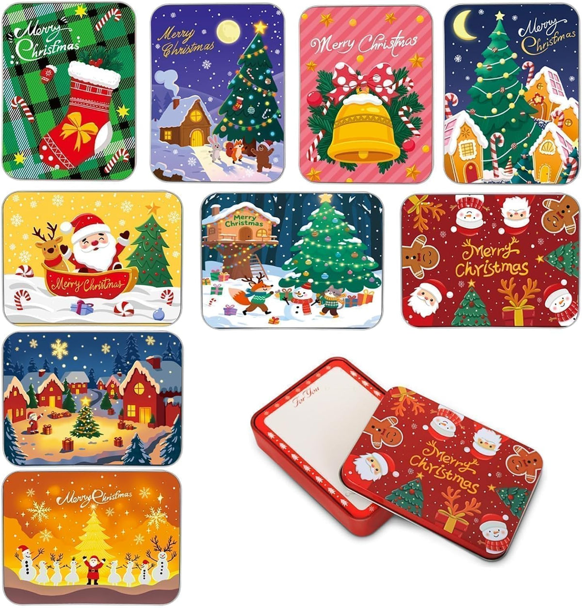 10PCS Christmas Gift Card Holder Boxes for Party Favors,Money Cash Holders