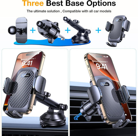 Romuto Phone Holders for Your Car Phone Holder Mount【Super Suction】Cell Phone Holder for Car Accessories for Women Men【360° Adjustable】Suction Phone Mount for Car, Window, Bathroom for iPhone Samsung