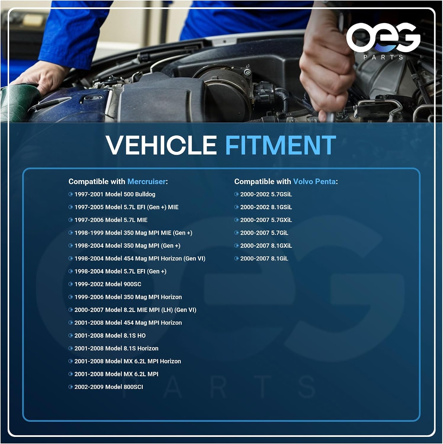 OEG Parts New Starter SAEJ1171 Compatible with Mercruiser I/O Inboard V8 5.7L-8.1L MIE MX Horizon 50-808011A05, 50-808011A4, RA122009, 8000186, 9000888, 21129980, 3862985, SDR0252, 41012198, D8000186