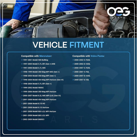 OEG Parts New Starter SAEJ1171 Compatible with Mercruiser I/O Inboard V8 5.7L-8.1L MIE MX Horizon 50-808011A05, 50-808011A4, RA122009, 8000186, 9000888, 21129980, 3862985, SDR0252, 41012198, D8000186