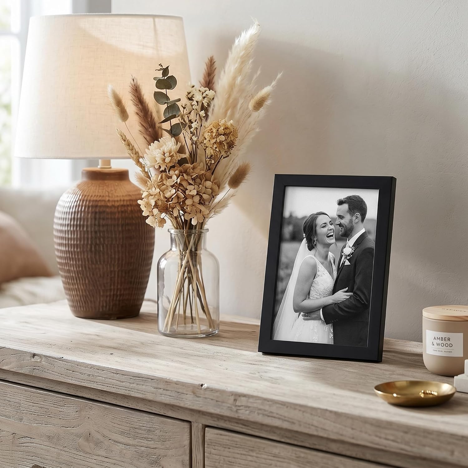 Americanflat 4x6 Picture Frame - Slim Molding - Black