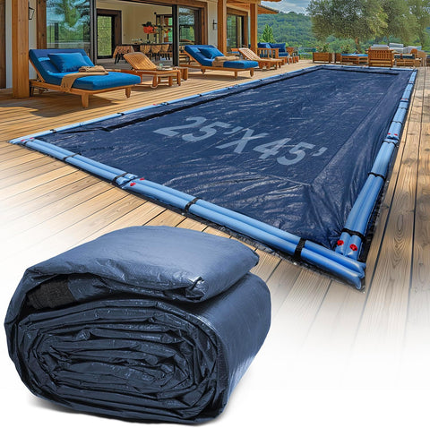 25x45 ft Rectangle Inground Pool Cover, Navy Blue