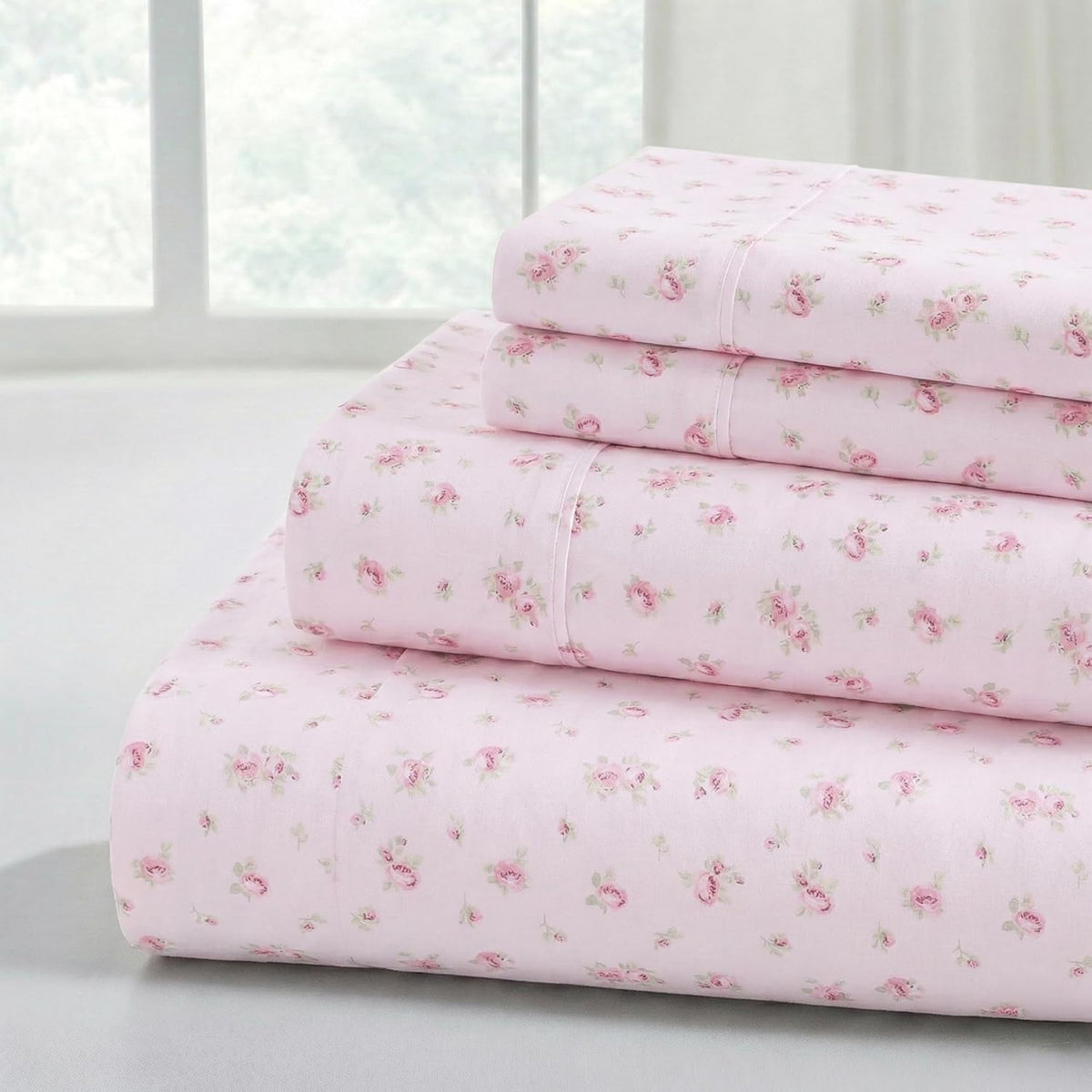 Modern Threads Silky Soft Microfiber and Wrinkle Free Sheets - Luxurious Microfiber Bed Sheets Includes Flat Sheet, Fitted Sheet with Deep Pockets, & Pillowcases Blush, Full