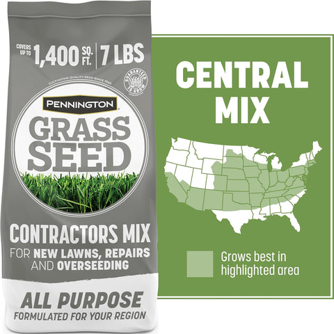 Pennington Contractors Central Grass Seed Mix, 7 lb