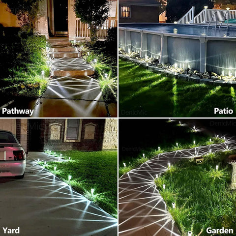 DenicMic Solar Pathway Lights Outdoor Waterproof Cold White LED 15 Pack
