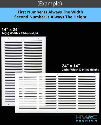HVAC Premium 14'' x 10'' [Duct Opening] Flat Stamped Steel Return Air Grille - Sidewall and Ceiling - HVAC Vent Duct Cover - White [Outer Dimensions: 15.75''w X 11.75''h]