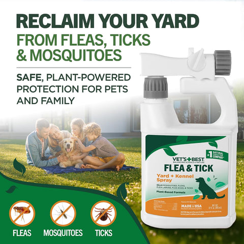 Vet's Best Flea & Tick, Mosquito, Yard & Kennel Spray for Dogs, 32 oz