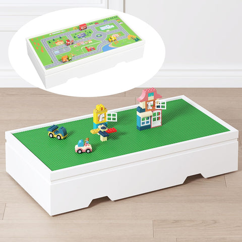 UTEX 3 in 1 Under Bed Kids Construction Play Table Compatible with Lego