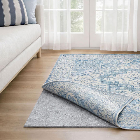 RUGPADUSA - Dual Surface - 10' Square - 3/8" Thick - Felt + Rubber - Enhanced Non-Slip Rug Pad - Adds Comfort and Protection - for Hard Surface Floors