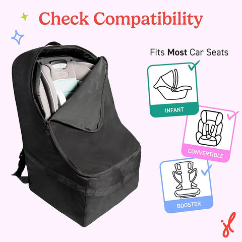 J.L. Childress Padded Backpack Car Seat Travel Bag - Ultimate, Black