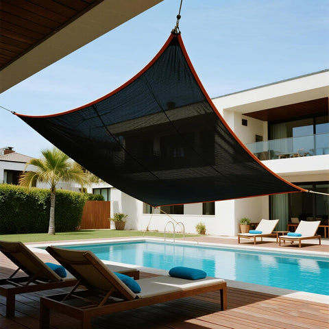 winemana 20 x 20 FT Black Shade Cloth, Durable Mesh Tarp Garden Sun Shade