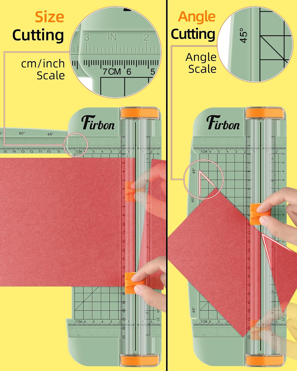 Firbon A5 Paper Cutter, Small Straight Paper Trimmer with Side Ruler