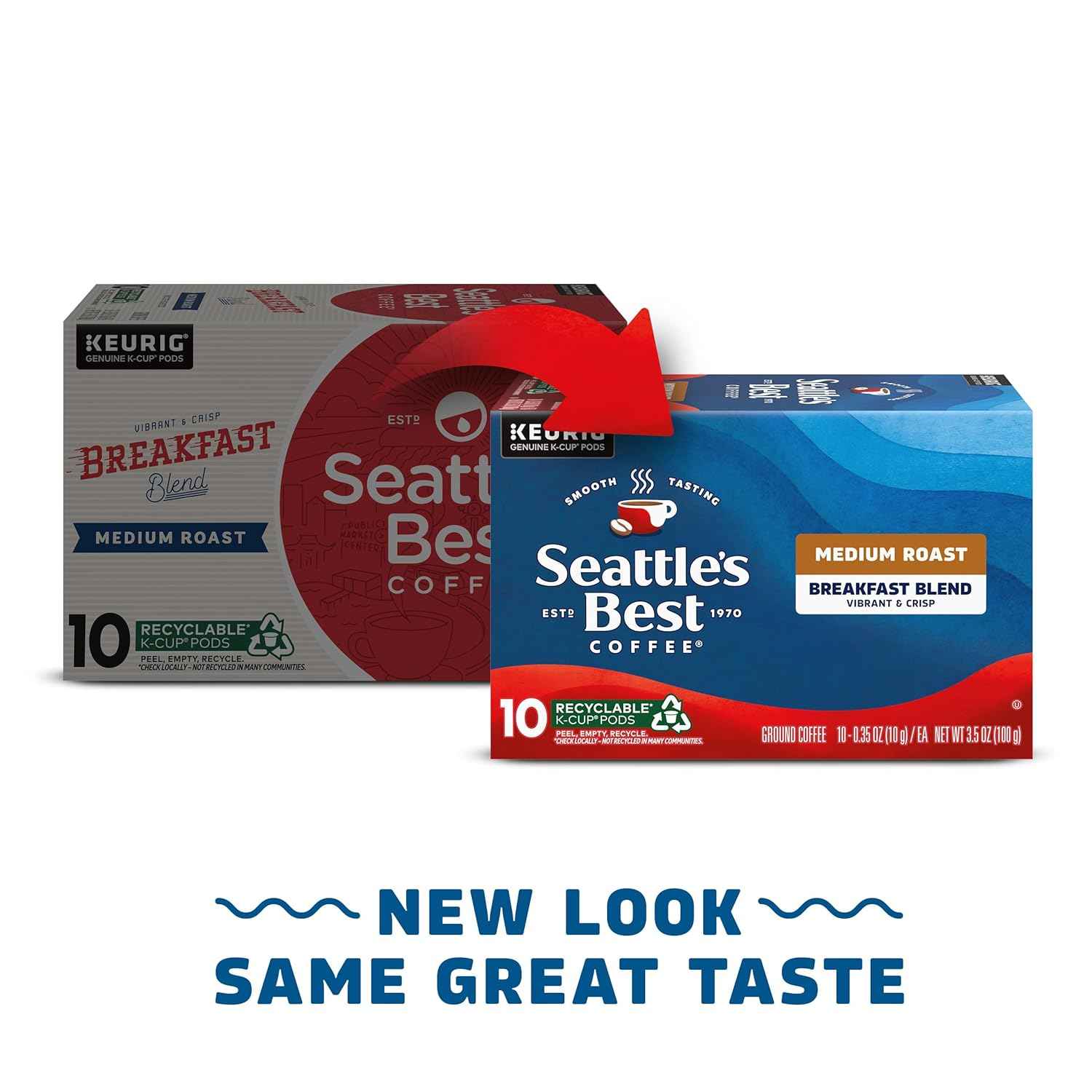 Seattle's Best Coffee K-Cup Pods Breakfast Blend Medium Roast, 6 Boxes 60 Pods | 100% Arabica K-Cup pods for Keurig brewers; Seattle's Best Coffee Breakfast Blend medium roast; 6 boxes, 60 pods total