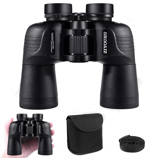 ZIYOUHU Binoculars DE10x50 HD High Binoculars for Adults and Kids,Compact Binoculars with Low Light Night Vision,Paul Large Objective Telescope Patrol Mirror for Bird Watching,Hunting