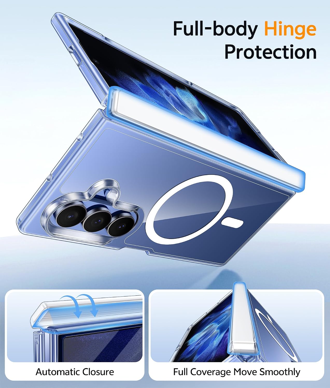 FNTCASE for Samsung Galaxy Z Fold 7 Case, Hinge Protection, Fit for Magsafe
