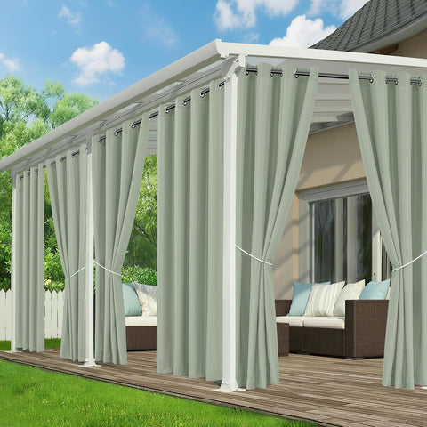 Patio Curtains Outdoor Waterproof, 6-Panels, Privacy Drapes