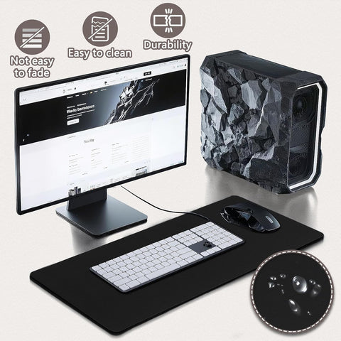 Mouse Pad Gaming - Desk Mat for Keyboard and Mouse - Black Large Mouse Pad for Desk, Mousepad (31.5 x 11.8inch) with Non-Slip Base, Desks Pad Mat for Gaming, Office and Home