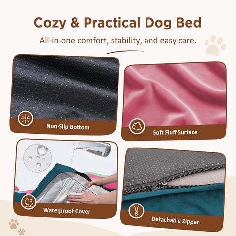 Comfort Expression Orthopedic Dog Bed for Extra Large Dogs with Bolster