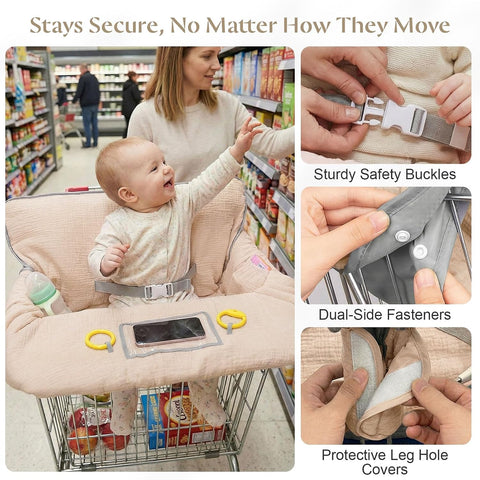 Muslin Shopping Cart Cover for Baby Soft Breathable Full Coverage